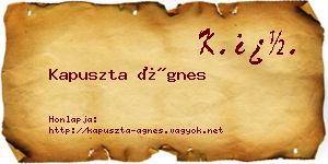 Kapuszta Ágnes névjegykártya