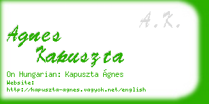 agnes kapuszta business card